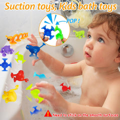 Joosharkidz 32-piece bath toy collection sparks motor skills during bath time.