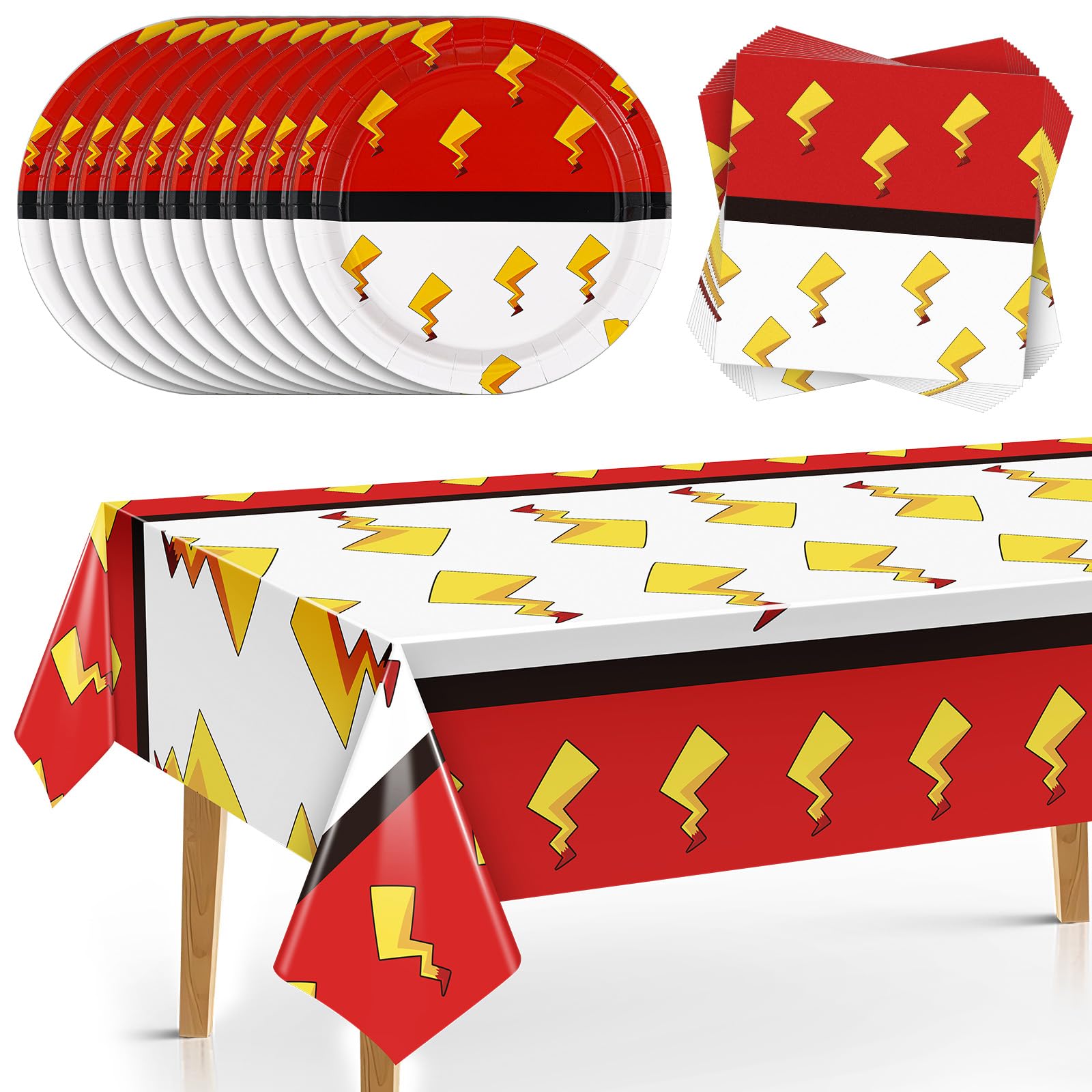 Joottuan red and white 7-inch plates for sturdy kids' party dining