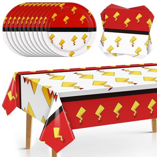 Joottuan red and white 7-inch plates for sturdy kids' party dining