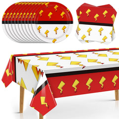 Joottuan red and white 7-inch plates for sturdy kids' party dining