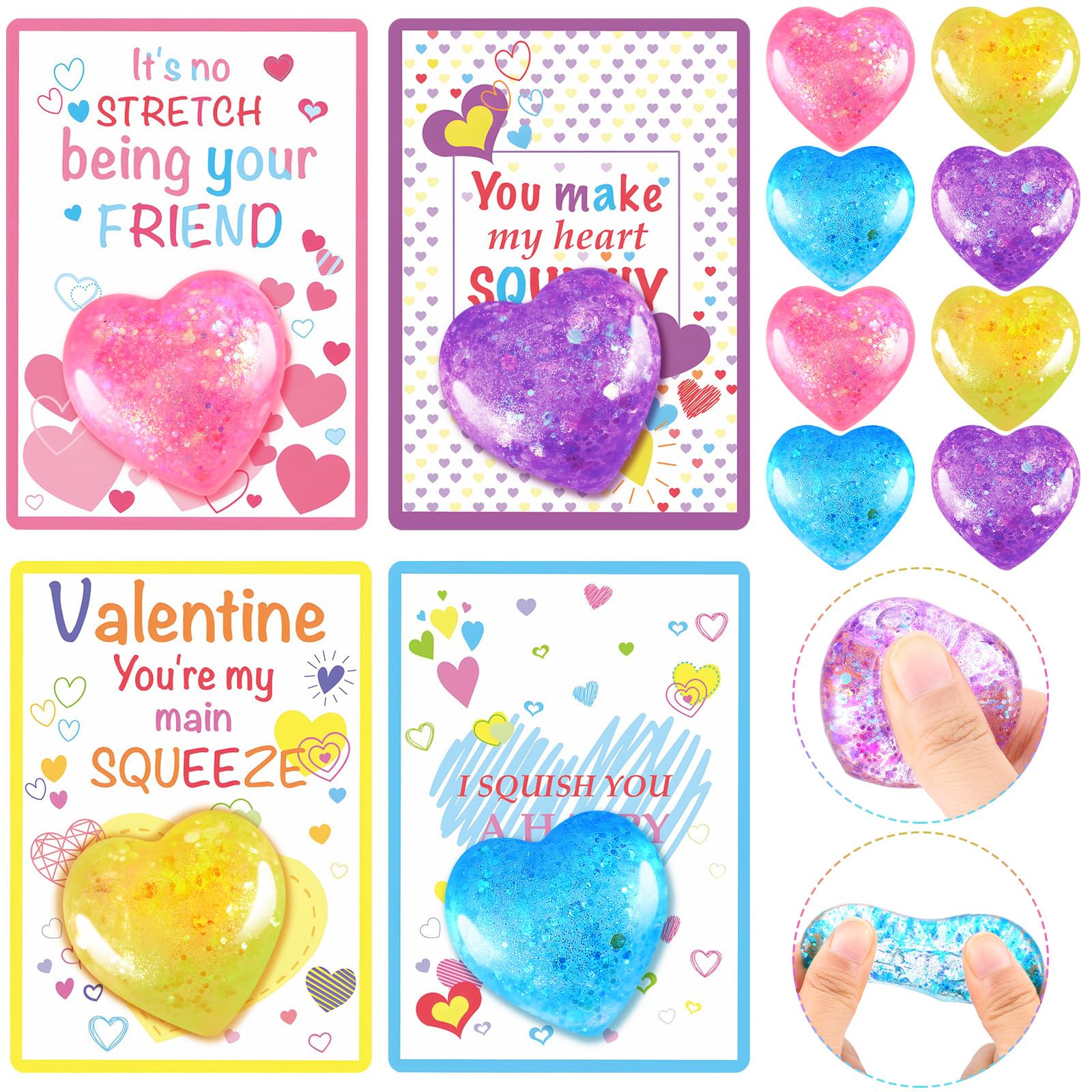 Joottuan valentines heart stress ball in festive colors for kids' play.