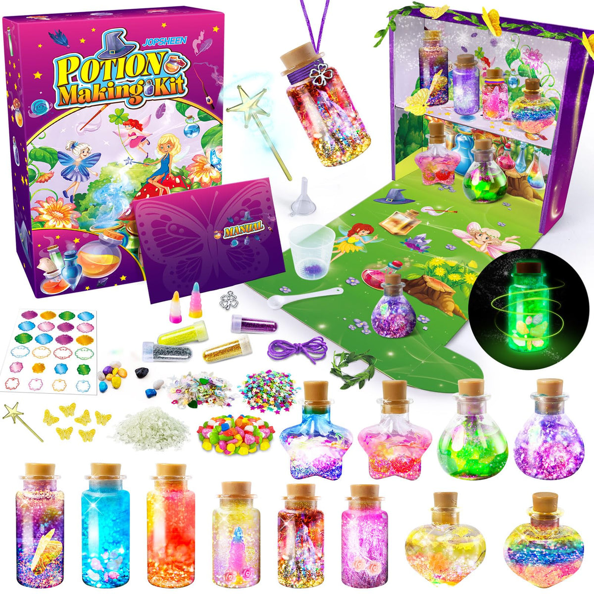 JOPSHEEN Potion Kit showpiece décor for kids' pretend lab play and creativity.