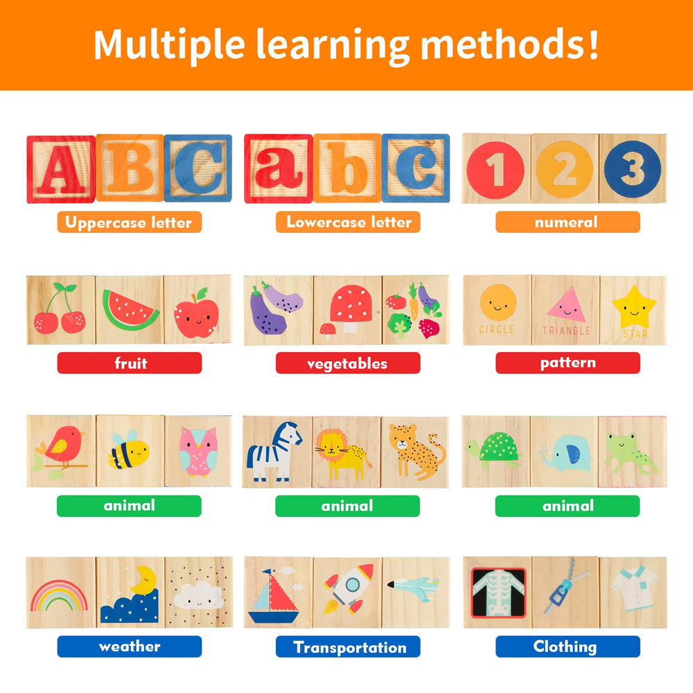 Joqutoys colorful patterns include animals, fruits, and shapes