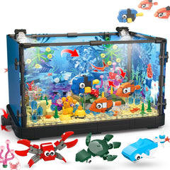 Jorumo fish tank building block Atlantis scene with vibrant marine life display