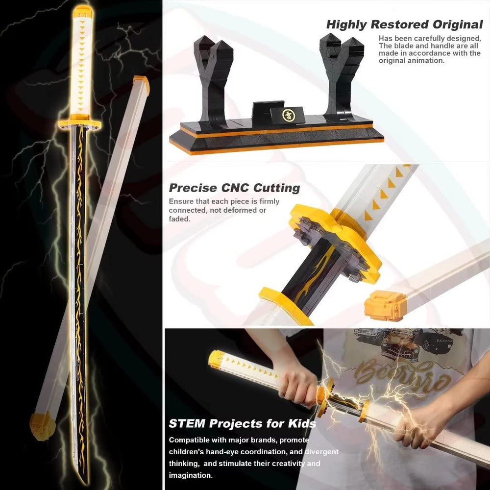 Jorumo swords building set stand supports elegant shelf display