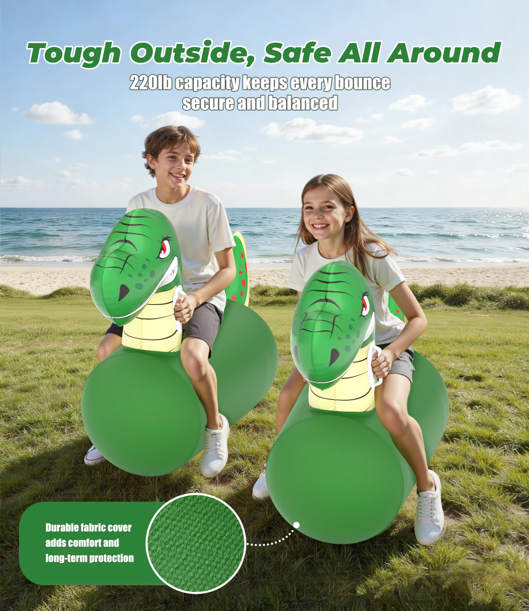 JOSEN Dinosaur Hopper 3-in-1 air valve enables quick inflation
