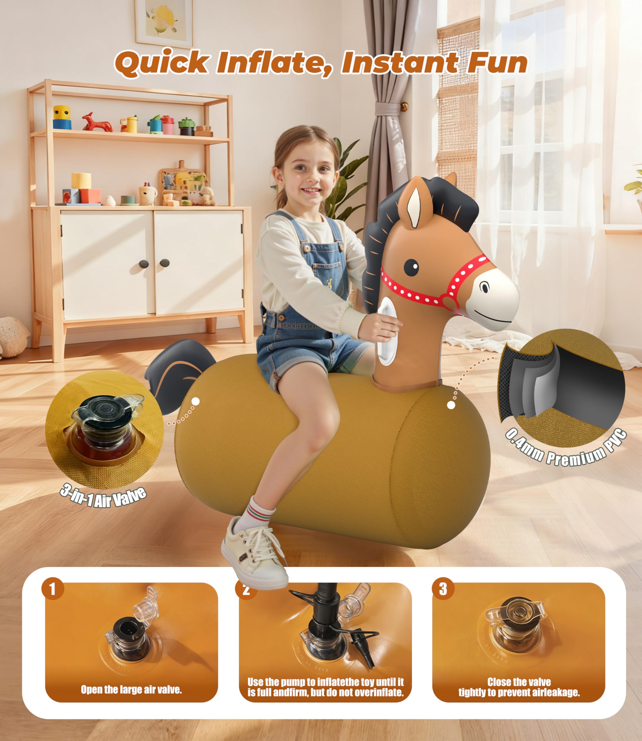 Durable handles provide stable bouncing with the JOSEN hopper.