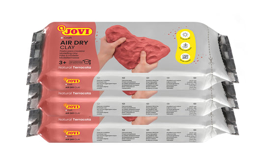 Jovi air dry clay terracotta set of 3 bars ready for creative projects.