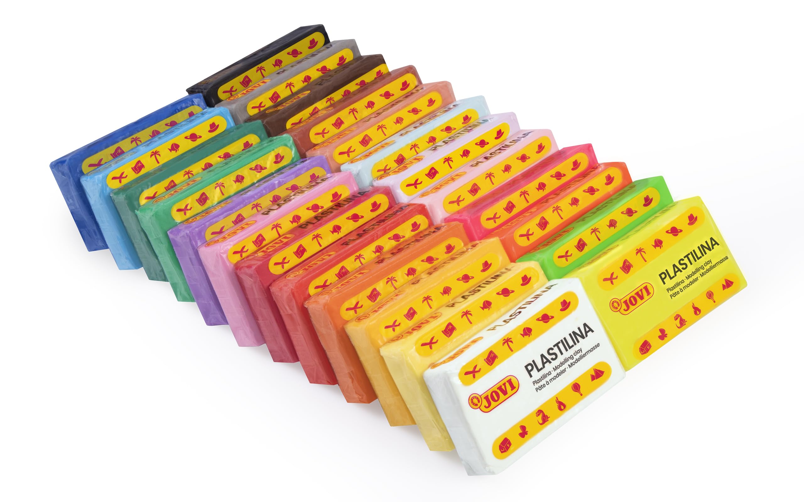 Close-up of Jovi clay bars, 1.75 oz each, ready for reuse.