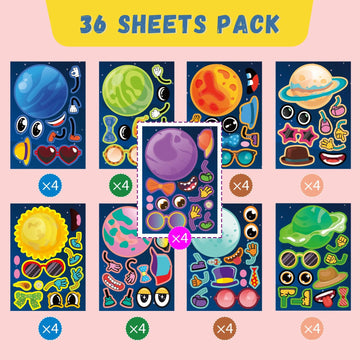 Jovial and Joyful waterproof space stickers for durable decorations on bottles and crafts.