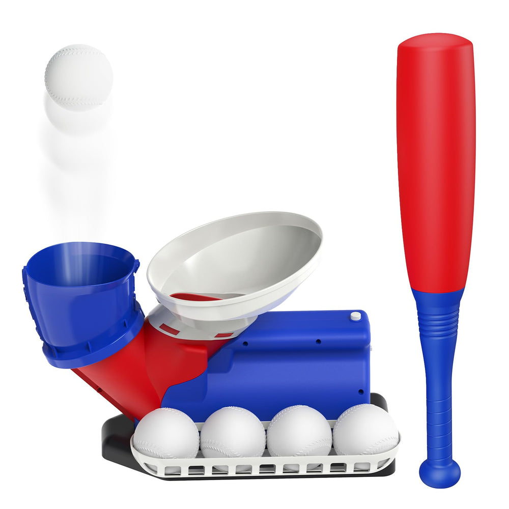 Jovizo automatic pitching machine front view enables hands-free batting practice for kids