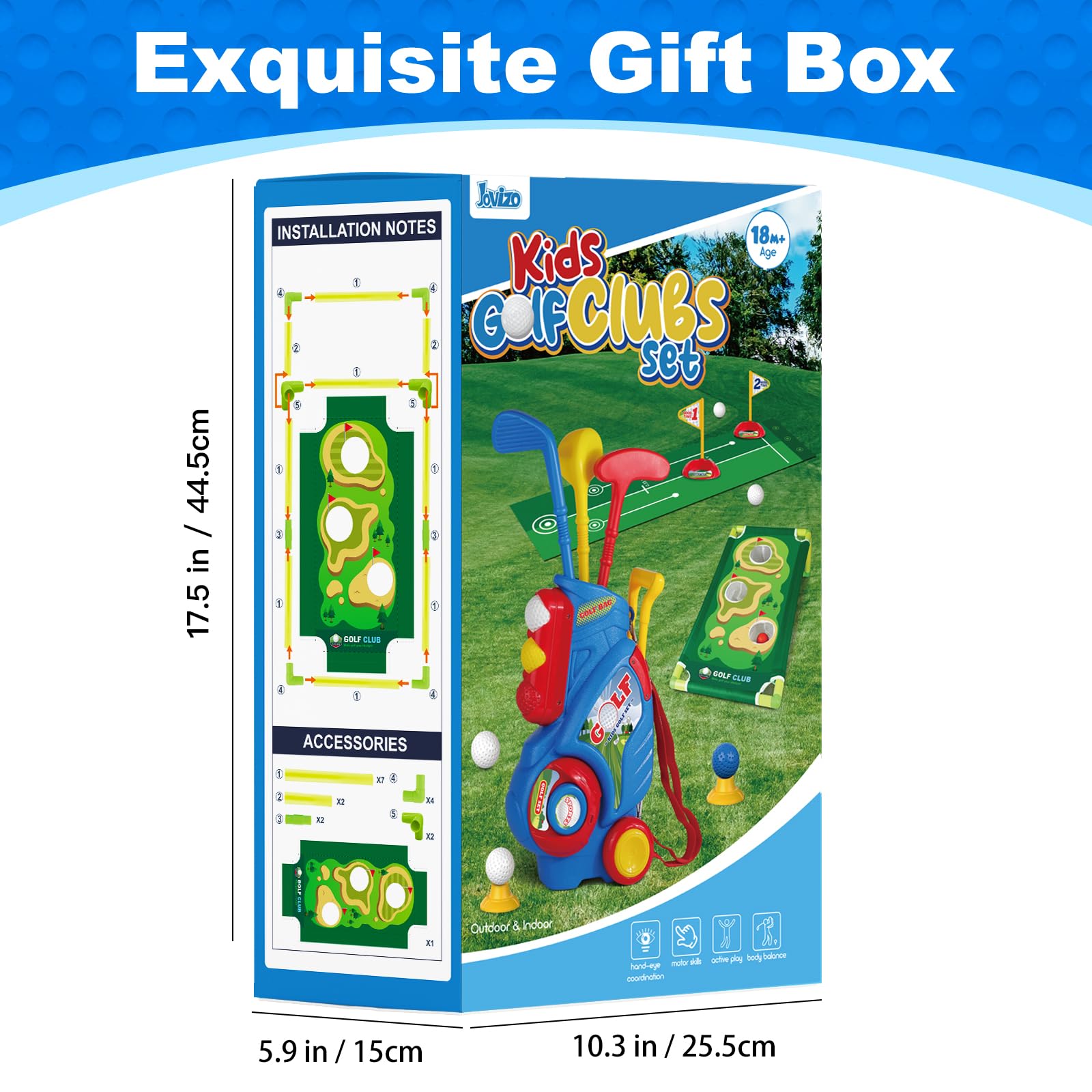 Jovizo baby-safe plastic blue, smooth edges for safe play.