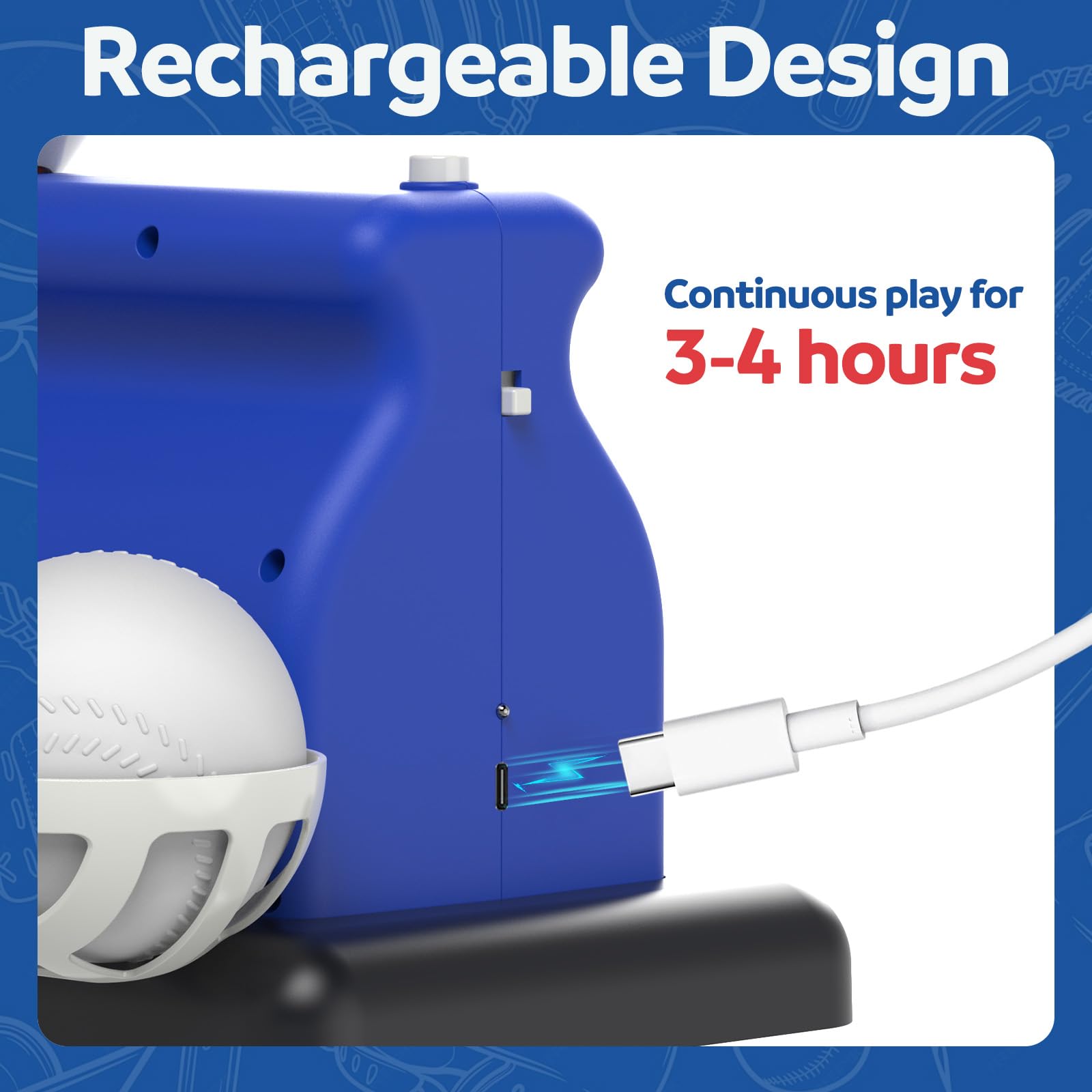 Jovizo rechargeable battery powers 3–4 hours of continuous play