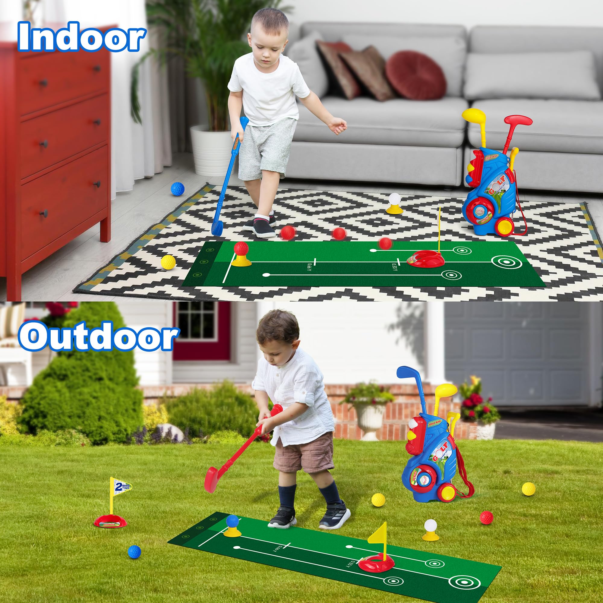 Jovizo holes set encourages aiming and putt practice.
