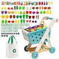 Jovow 102pcs kids shopping cart with pretend food — inviting imaginative play and role-playing.
