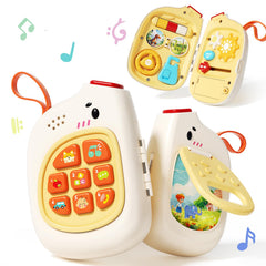 Jovow baby phone with music buttons for language and sensory play.