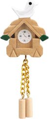 Jowxsx miniature wooden clock wall for realistic 1/12-scale dollhouse displays.