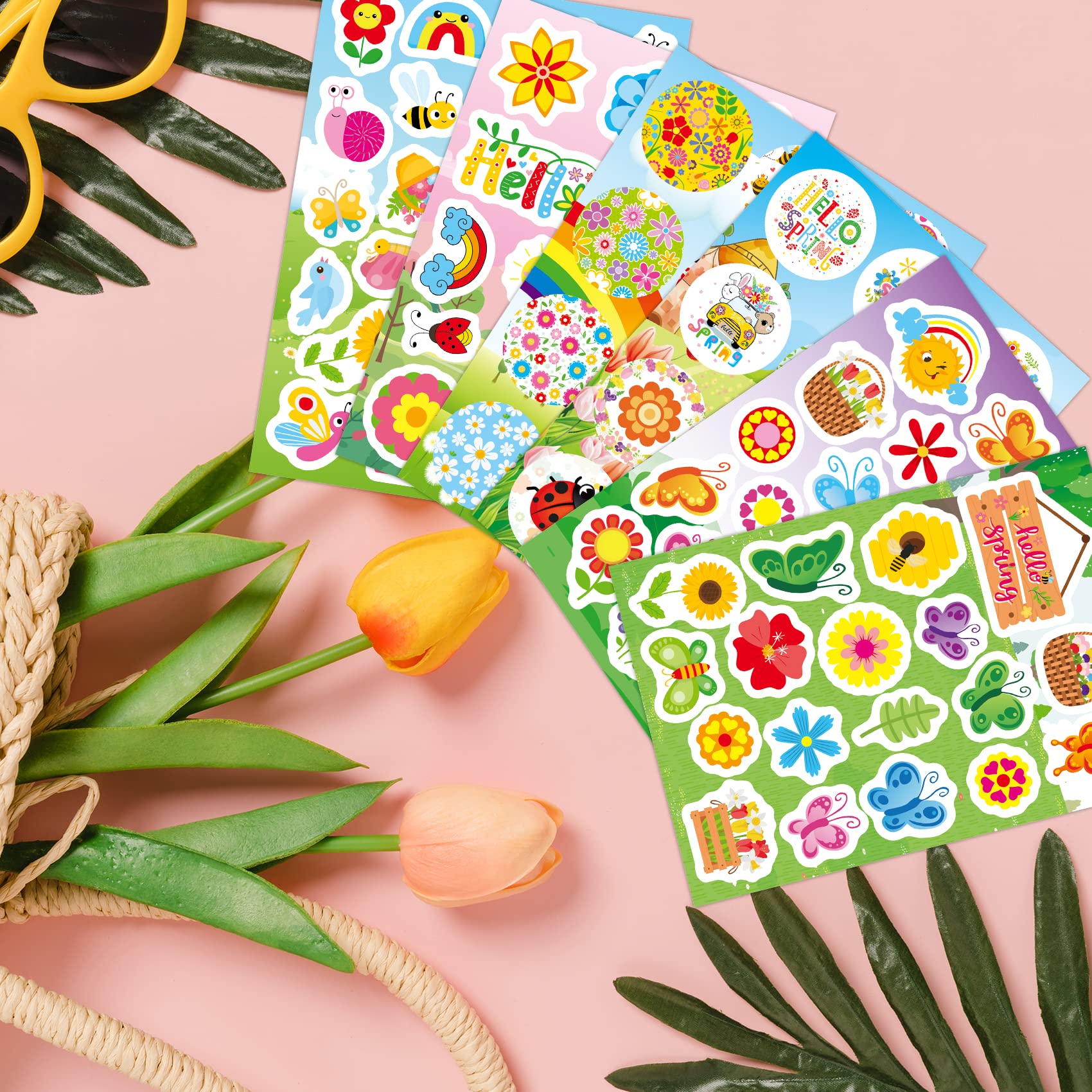 Joy Bang flower sticker bundle highlights cheerful garden scenes for arts and crafts.