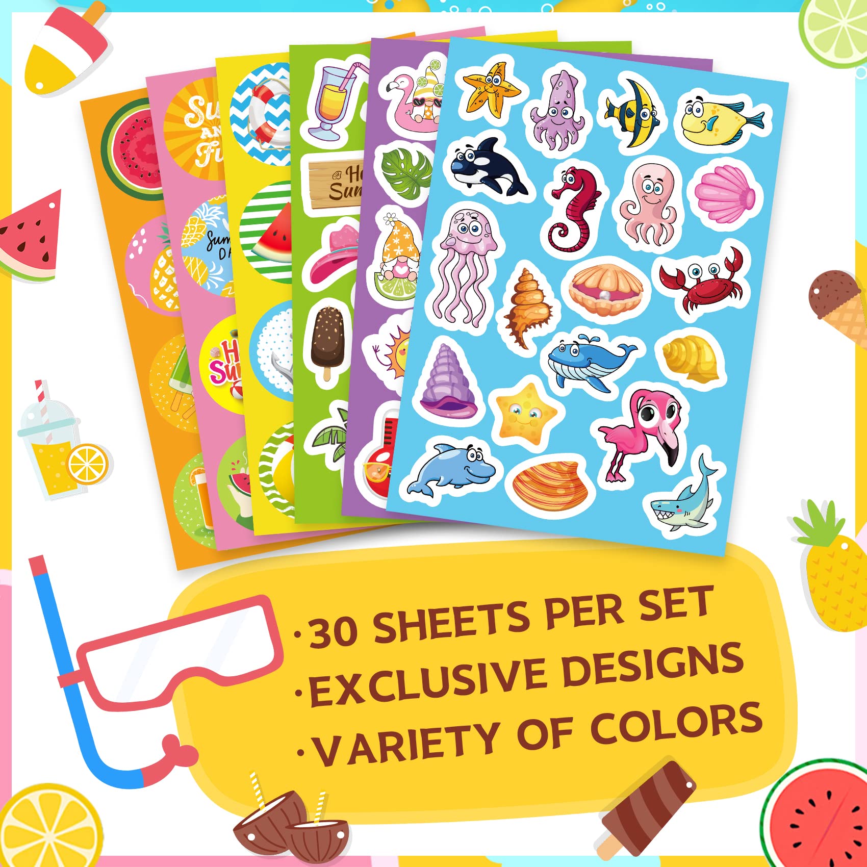 Joy Bang tropical palm tree stickers for cards and classroom decor.
