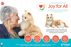 JOY FOR ALL Companion Cat sensor reaction close-up demonstrates interactive petting and lifelike cues.