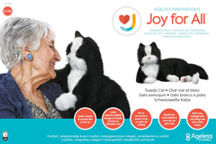 Joy For All Companion Cat tuxedo purring action soothing ambience for seniors.