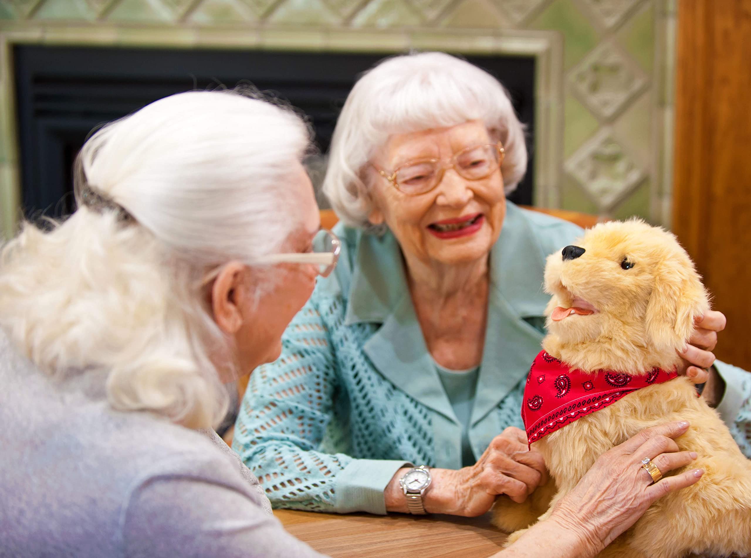 Joy For All Golden Pup calming interaction supports relaxed moments.