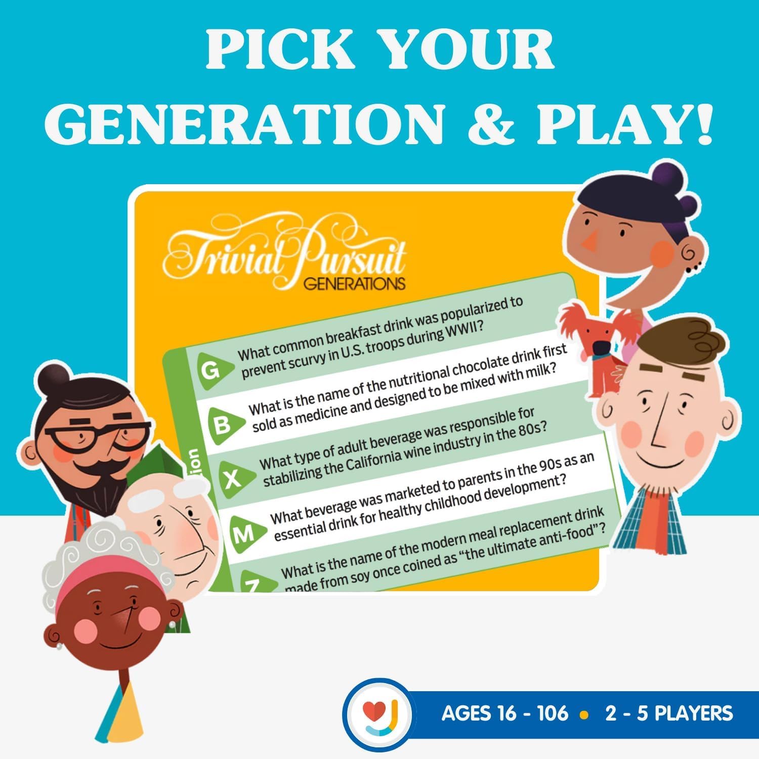 Joy for All Trivial Pursuit Generations gameboard designed for comfortable senior gameplay
