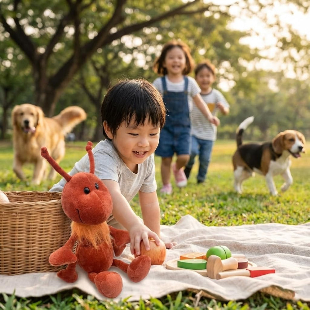 JoyAmigo Shando red scarf detail adds charm for pretend play