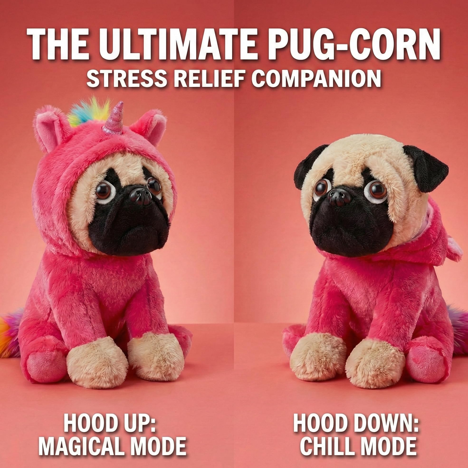 JoyAmigo hypoallergenic-softness pugicorn comforts with marshmallow-like warmth.