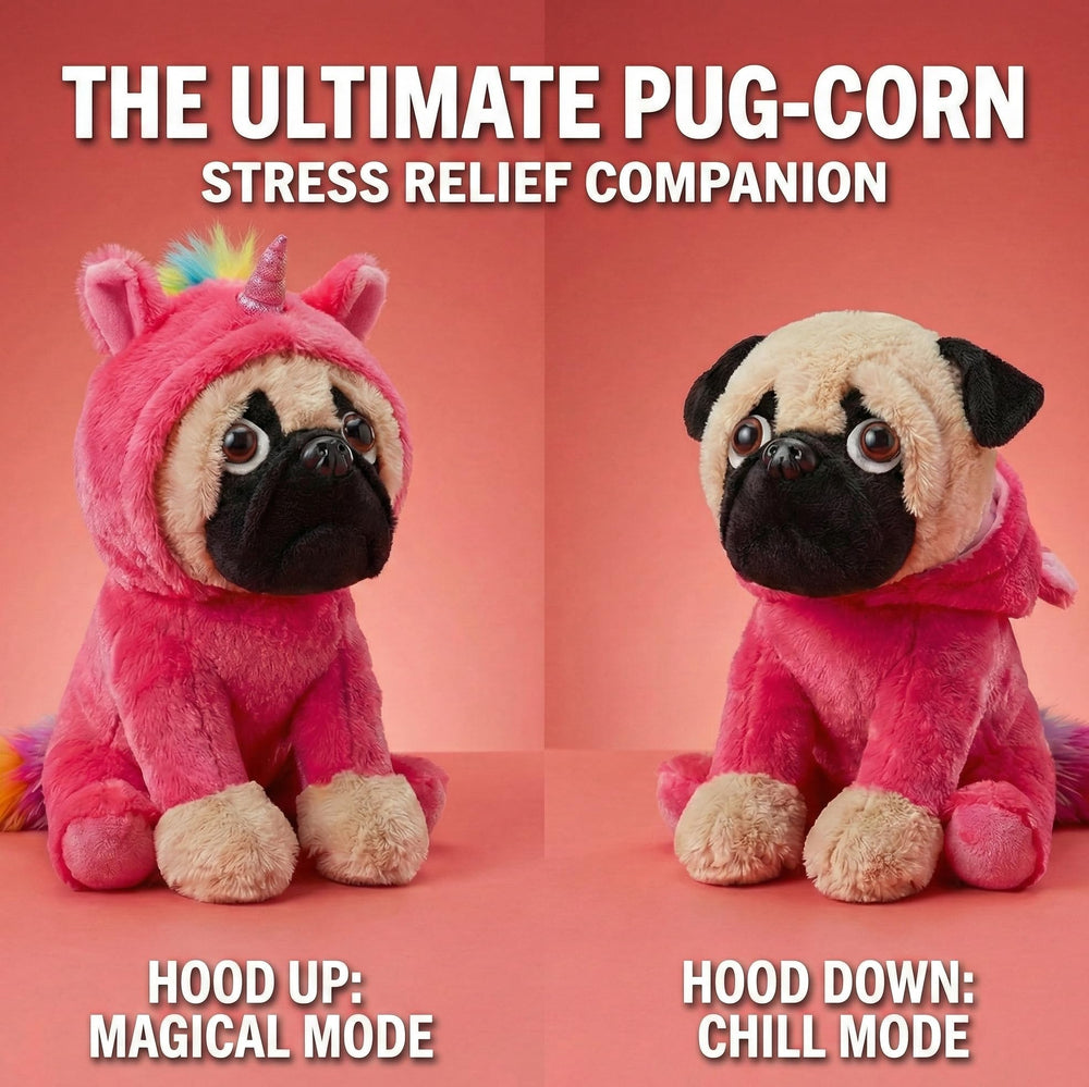 JoyAmigo hypoallergenic-softness pugicorn comforts with marshmallow-like warmth.
