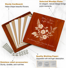 Joy&Grace wooden pressing plates deliver sturdy, reusable press for many blooms.