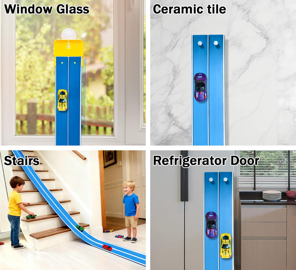 Joyandro flexible track unrolls for quick setup and big imagination play.