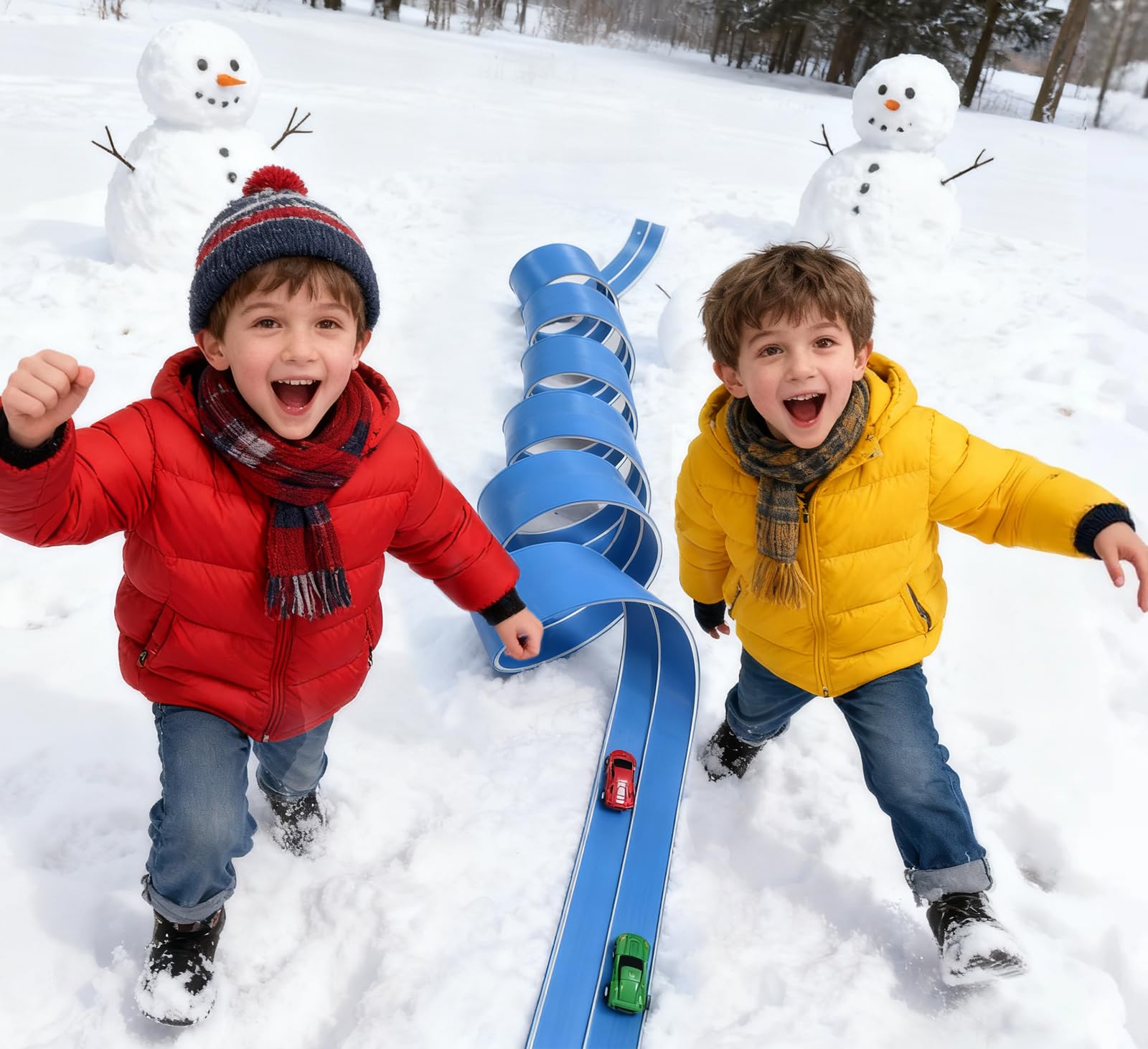 Joyandro portable race track makes playtime easy to bring along.
