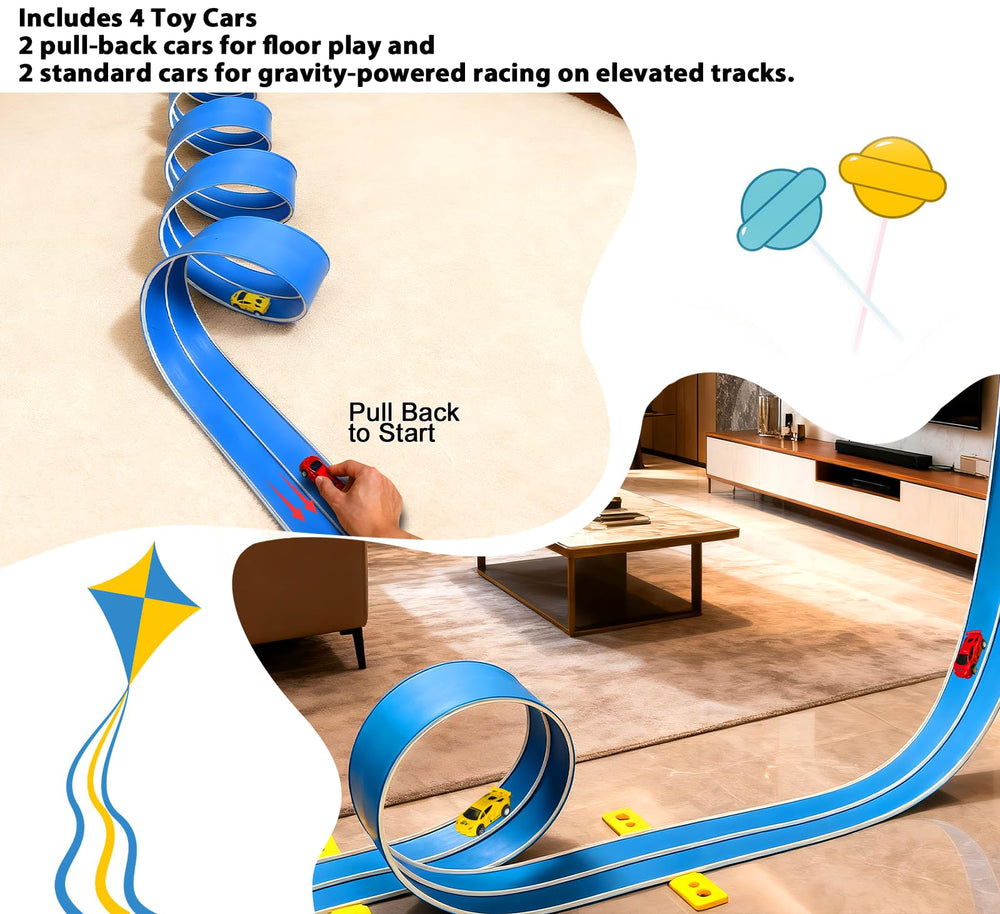 Joyandro suction cups secure on smooth surfaces for stable racing.