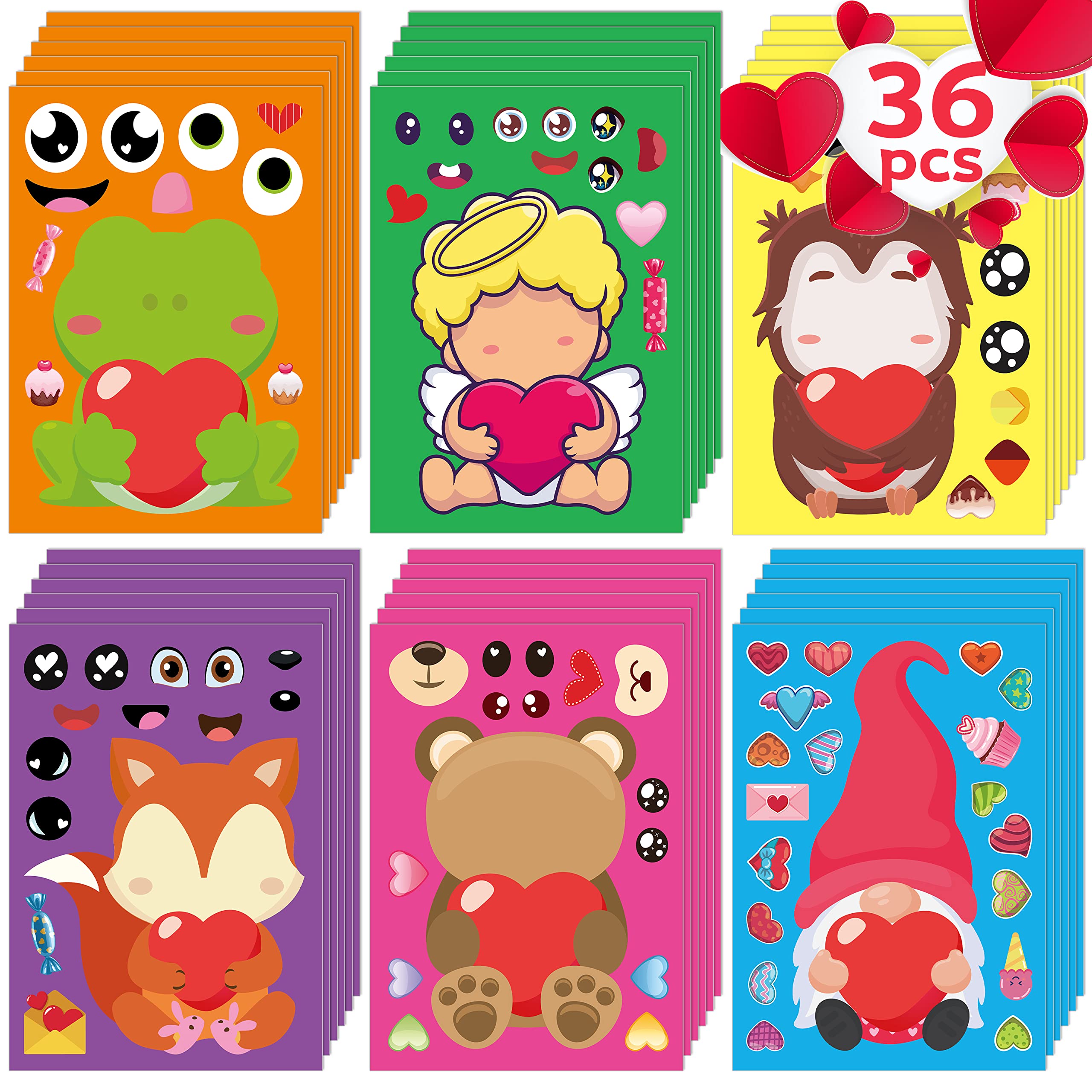 Joy Bang Valentines stickers 36-sheet pack offering vibrant designs for creative kids activities.