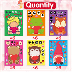 Joy Bang Valentines stickers 6-styles design variety inspires joyful arts and crafts.