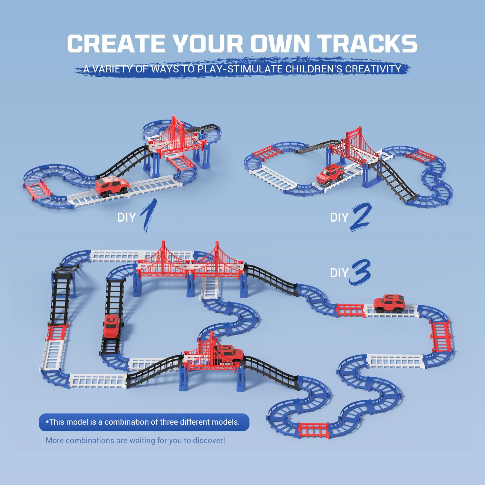 JOYBLI bridge component elevates the track for dynamic, multi-level racing.