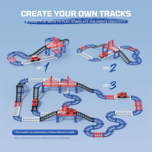 JOYBLI bridge component elevates the track for dynamic, multi-level racing.
