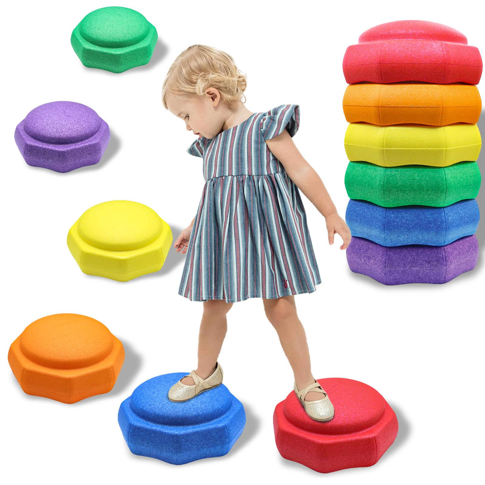 Joybond stepping stones create a colorful path for indoor and outdoor play, boosting balance