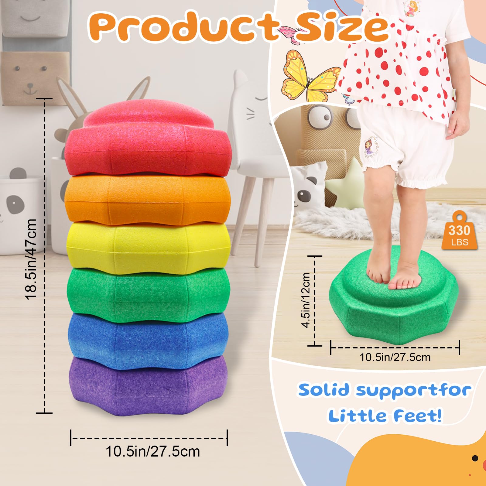 Joybond stepping stones stackable design encourages imaginative building and coordination