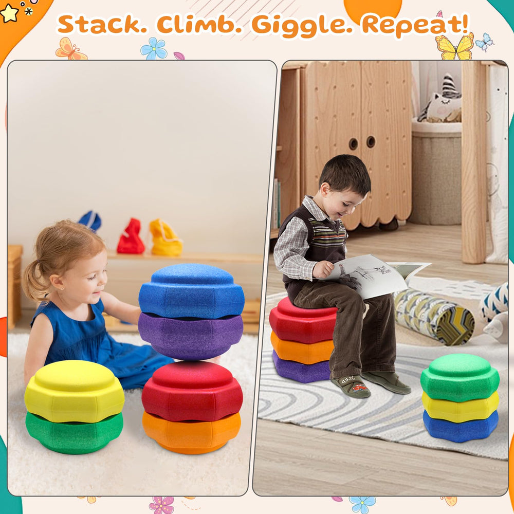 Joybond stepping stones storage-friendly design helps tidy after play