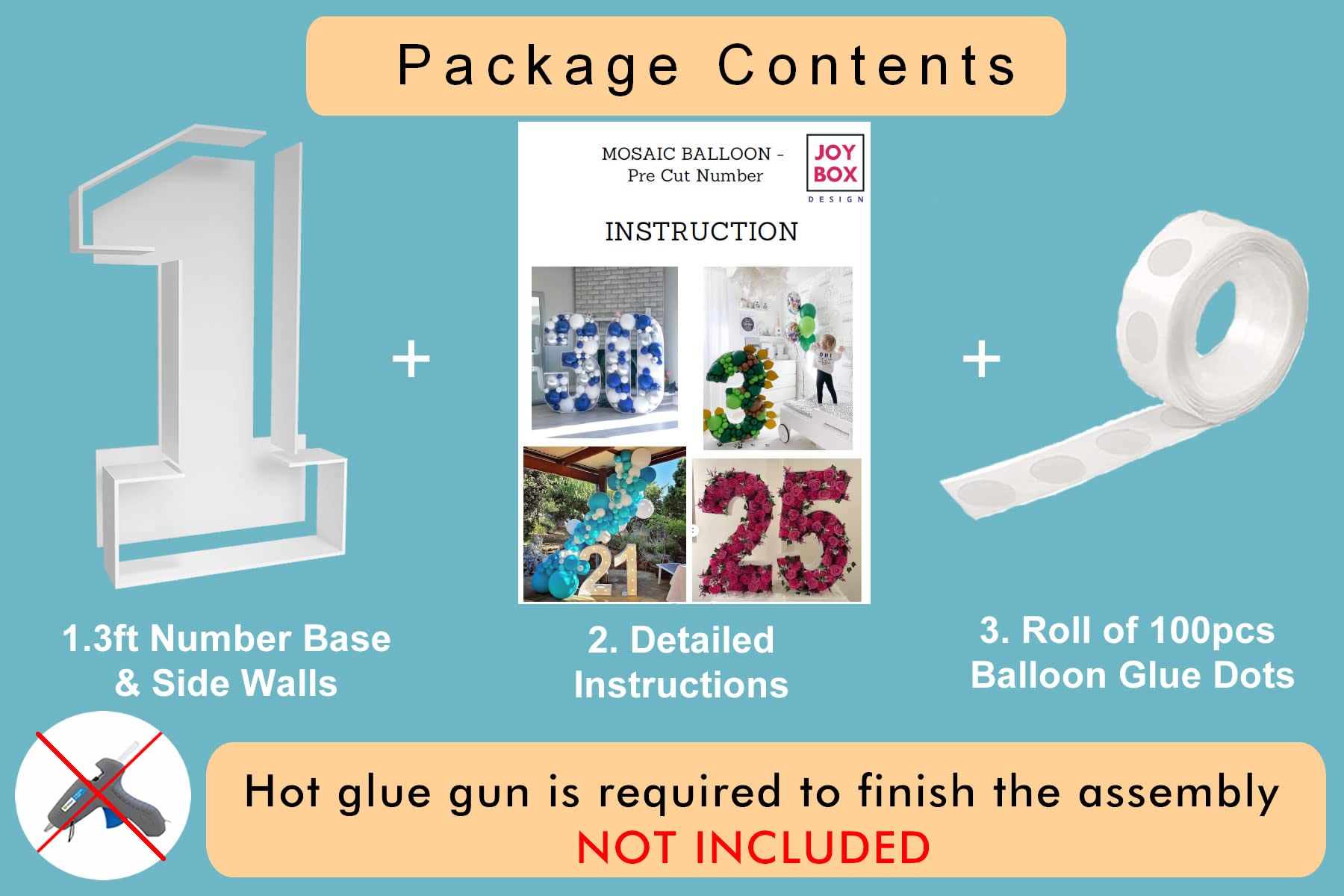JoyBox Design thick foam board frame 1 assembly shows sturdy construction for lasting celebrations