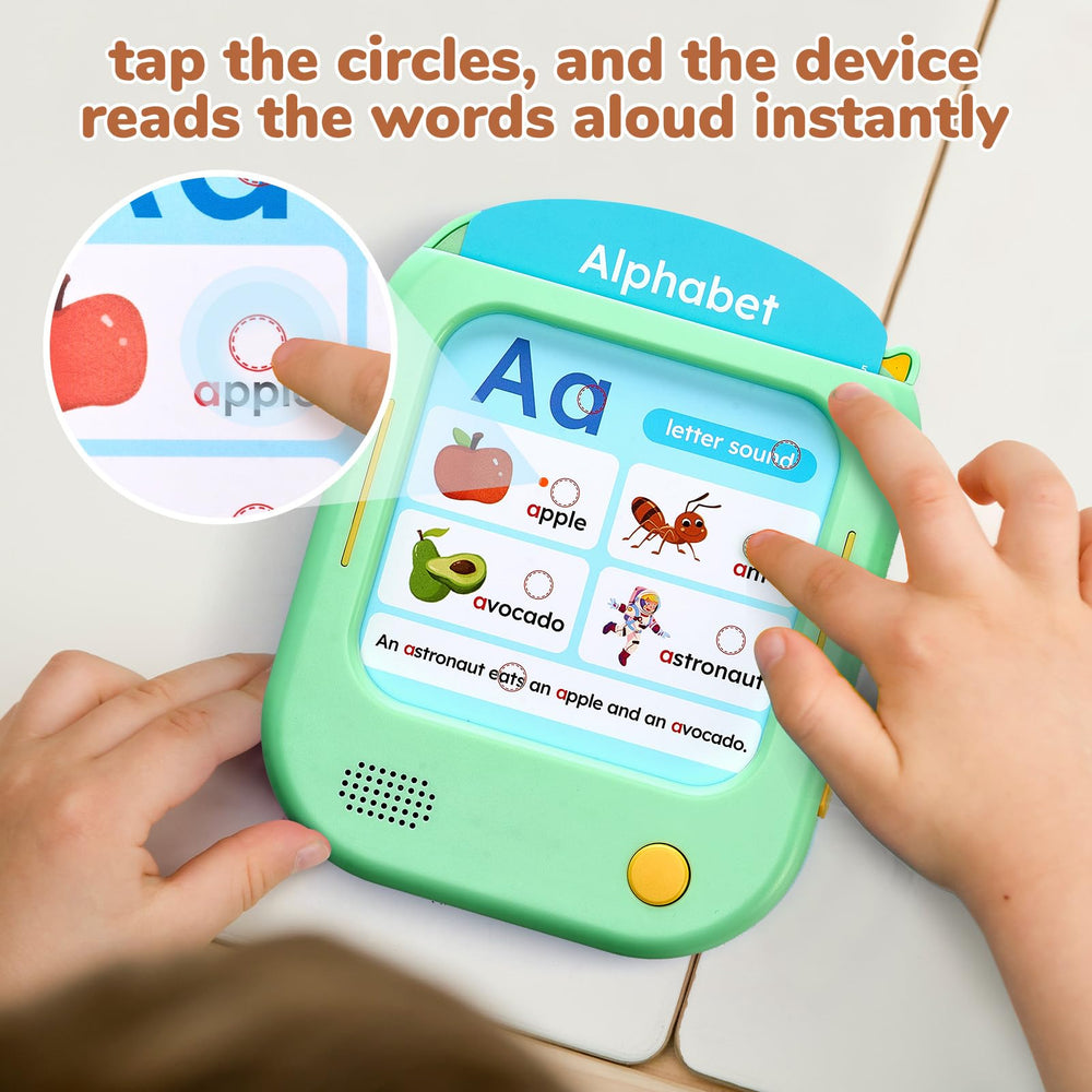 JoyCat 156-pages talking flash cards close up with phonics and pronunciation