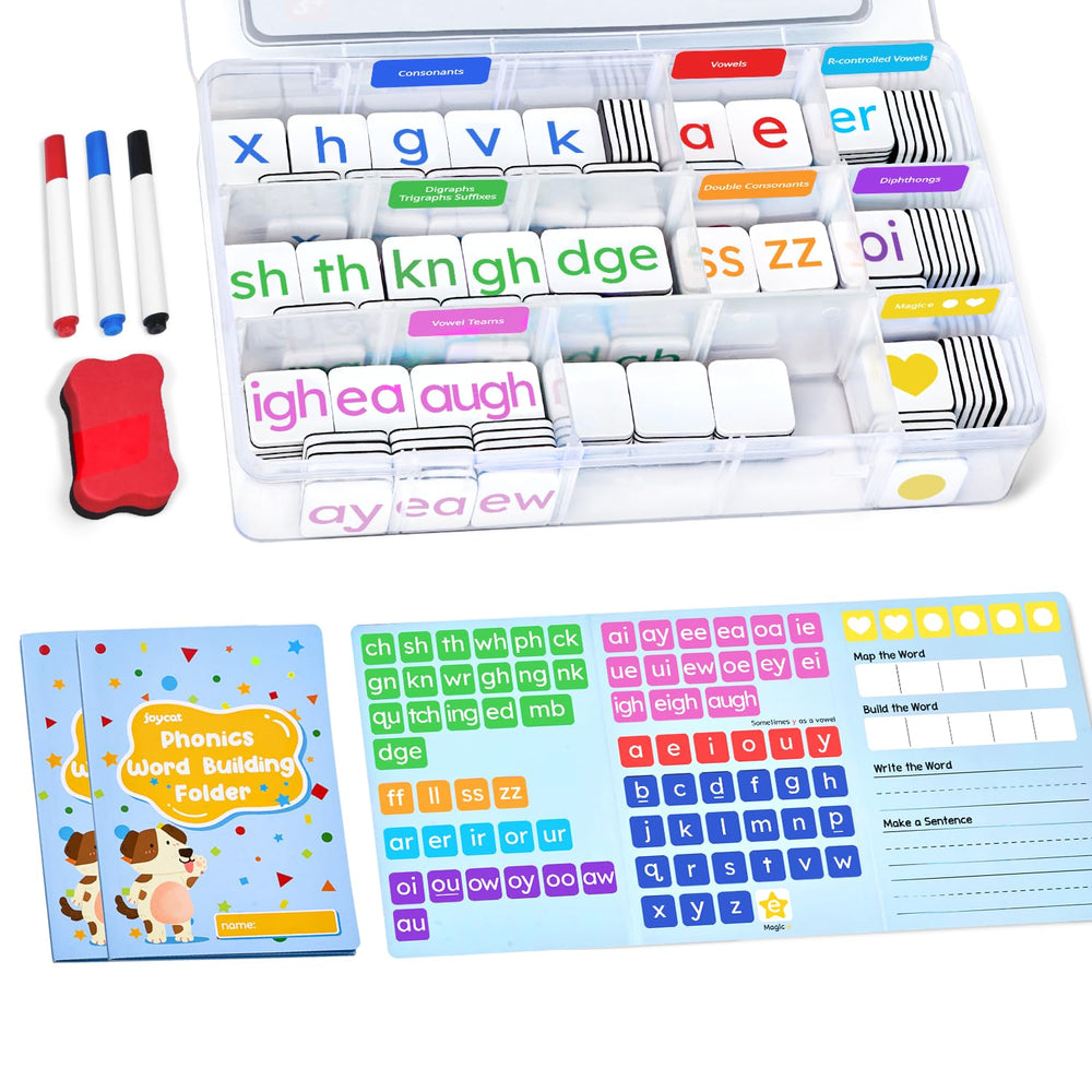 JoyCat 265 Phonics Tiles in a case for classroom group learning