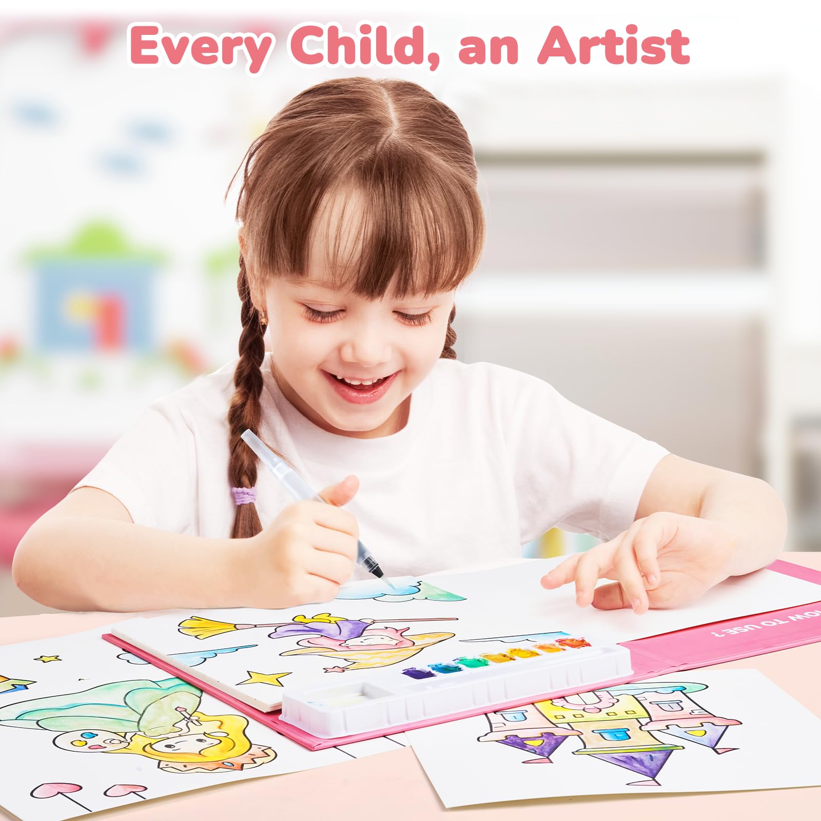 JoyCat 3-in-1 design highlights paint, brush, and book for easy art.