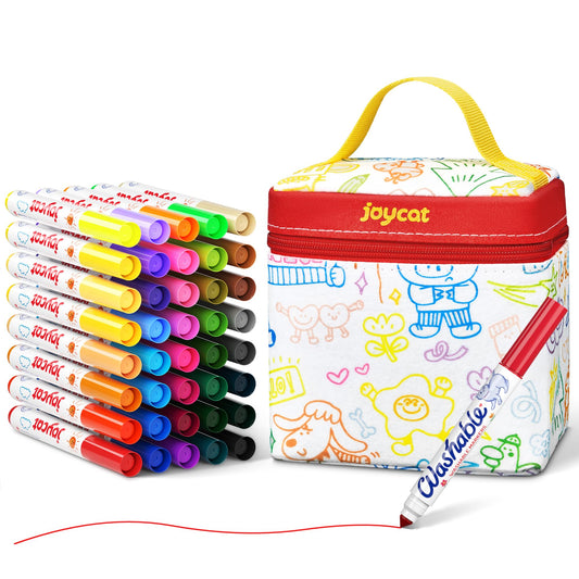 JoyCat 40-count markers set in bright colors for kid-friendly coloring and easy cleanup.