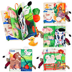 JoyCat Baby Books front cover with farm tail design for newborn sensory exploration.