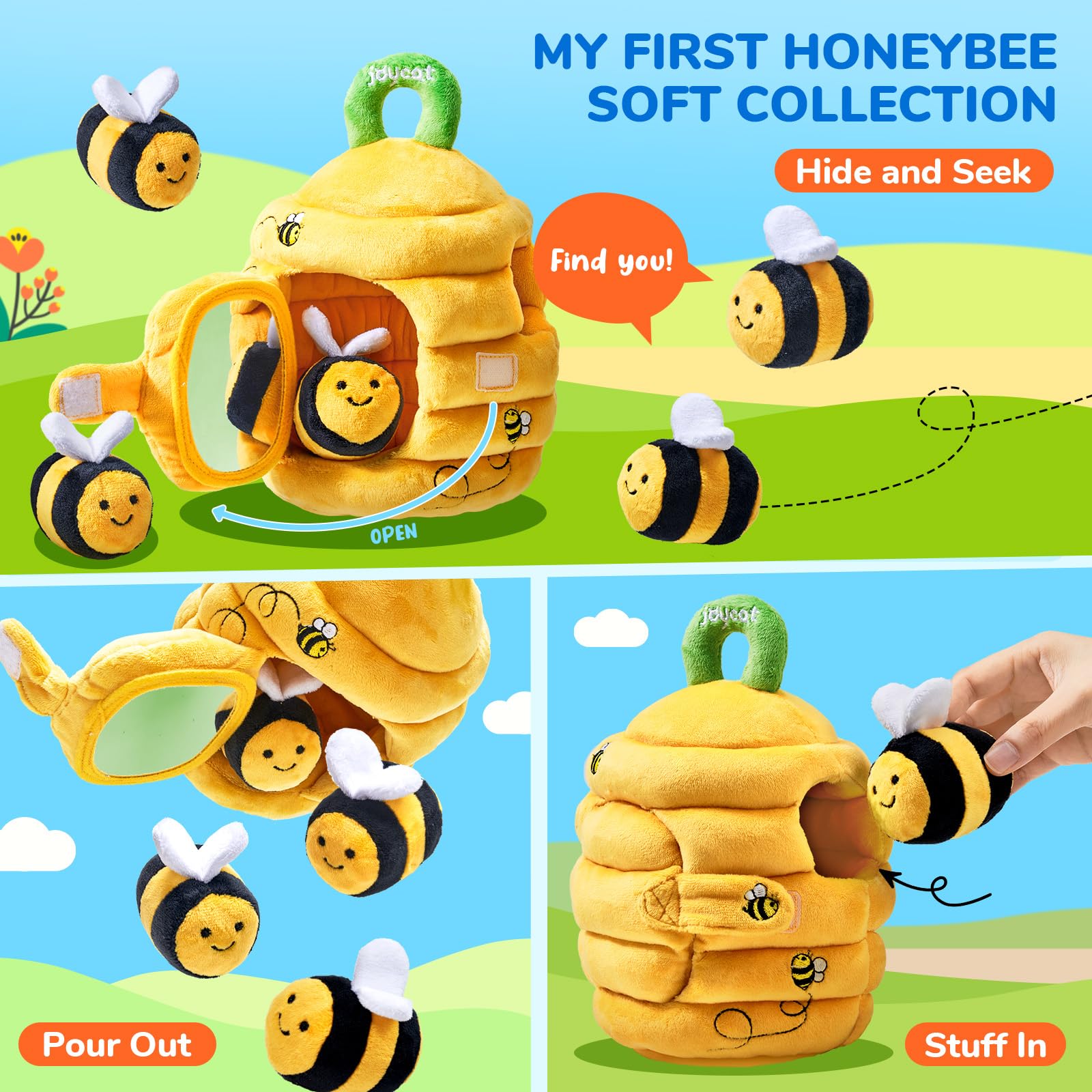 JoyCat Baby Mirror Bee reflective surface supports self discovery during play.