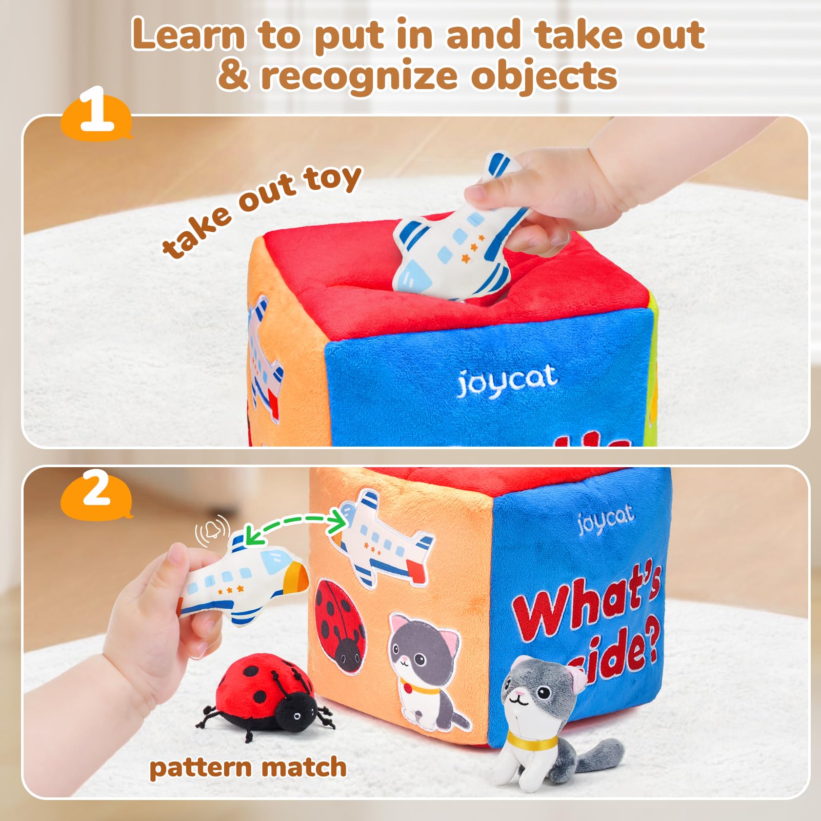 JoyCat baby toy rattle engages tiny hands with gentle sounds.