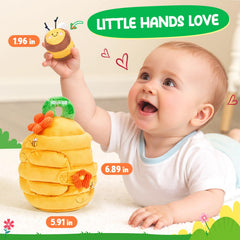 JoyCat Beehive toy: tiny fingers tuck bees into holes and open the hive door.